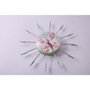 Sterling & Noble, Pink Butterfly, Wall Clock, Starburst Clips, ~ 250729-WH 1337